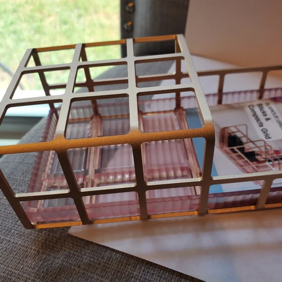 Pink Storage Organizer Set, with Gold Metal - Picture 2 of 13